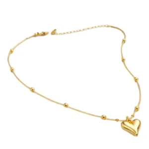 Gold Heart Pendant Chain Necklace