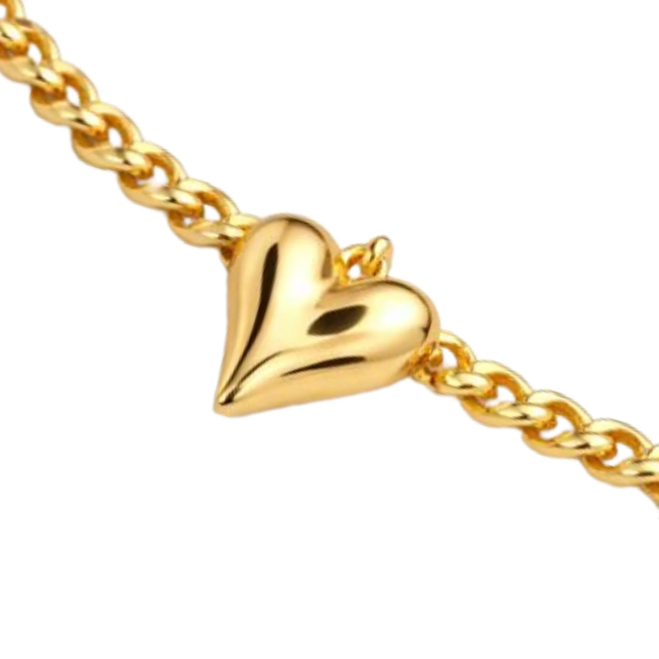 Gold Heart Pendant Chain Necklace