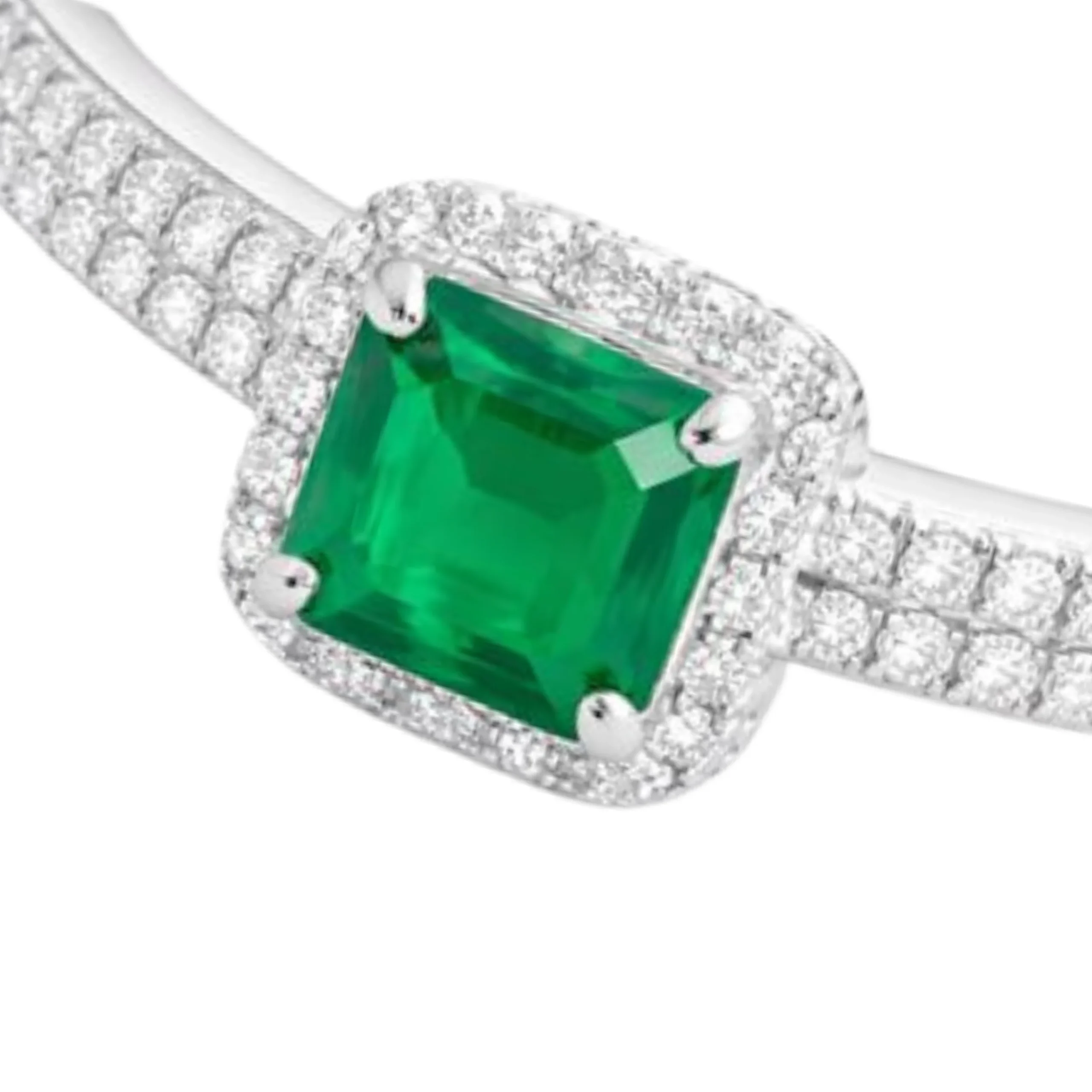 Silver Green Stone Adjustable Ring